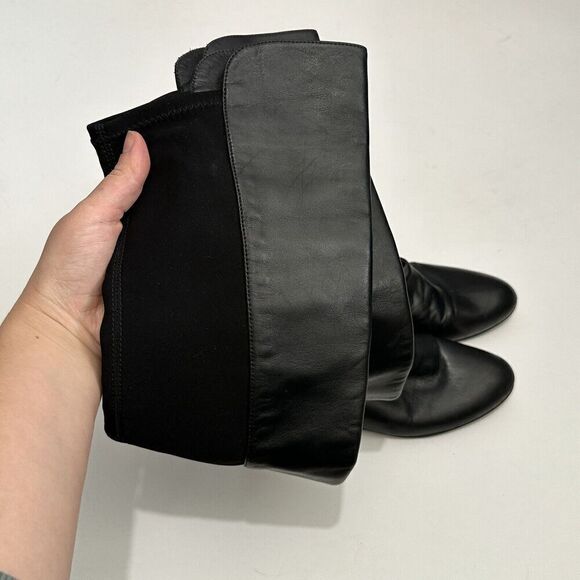 Stuart Weitzman Womens 7.5 M Black 50/50 Hidden Wedge Knee High Leather Boots - Picture 6 of 16